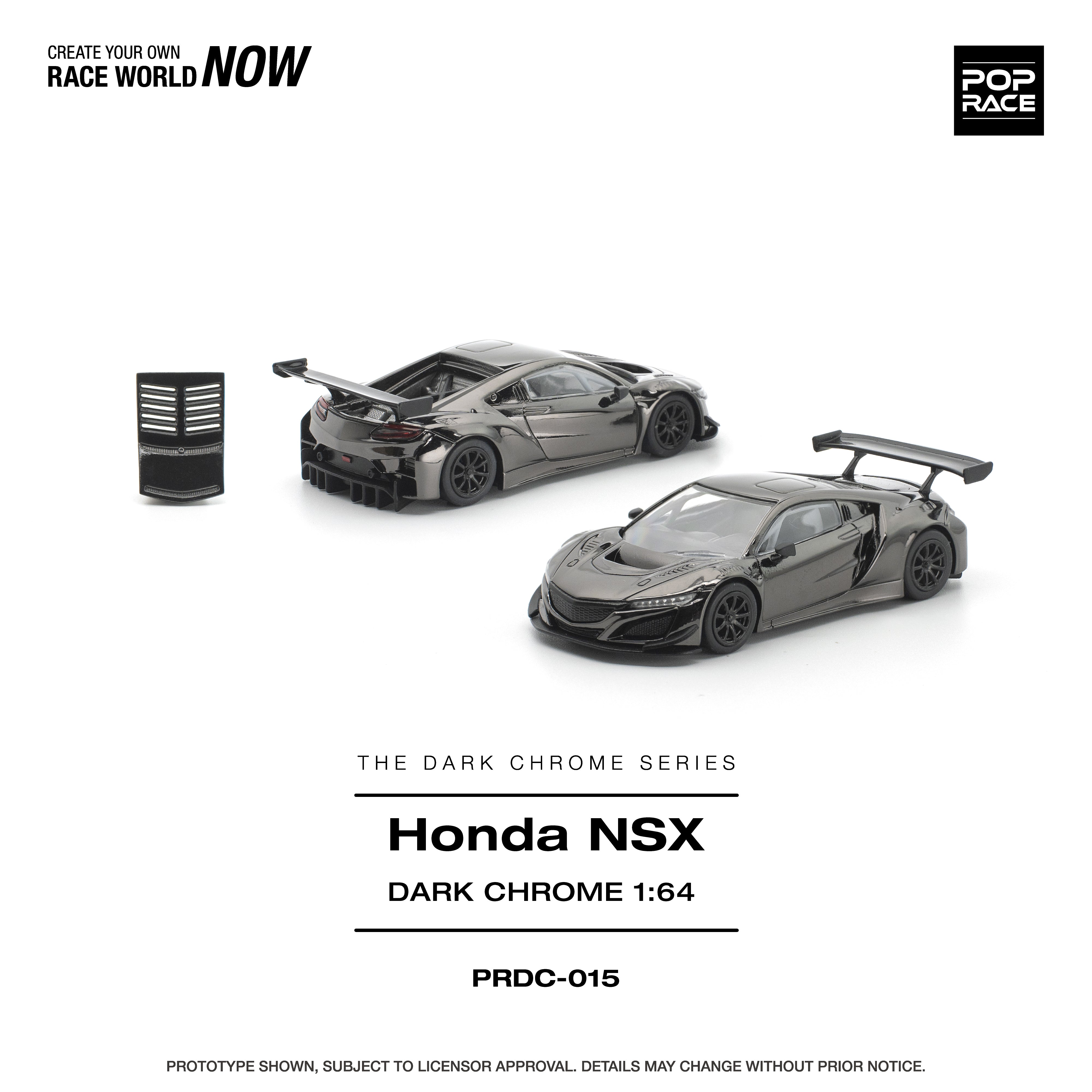 POP RACE 1/64 - HONDA NSX GT3 EV022 DARK CHROME – RC Cambodia