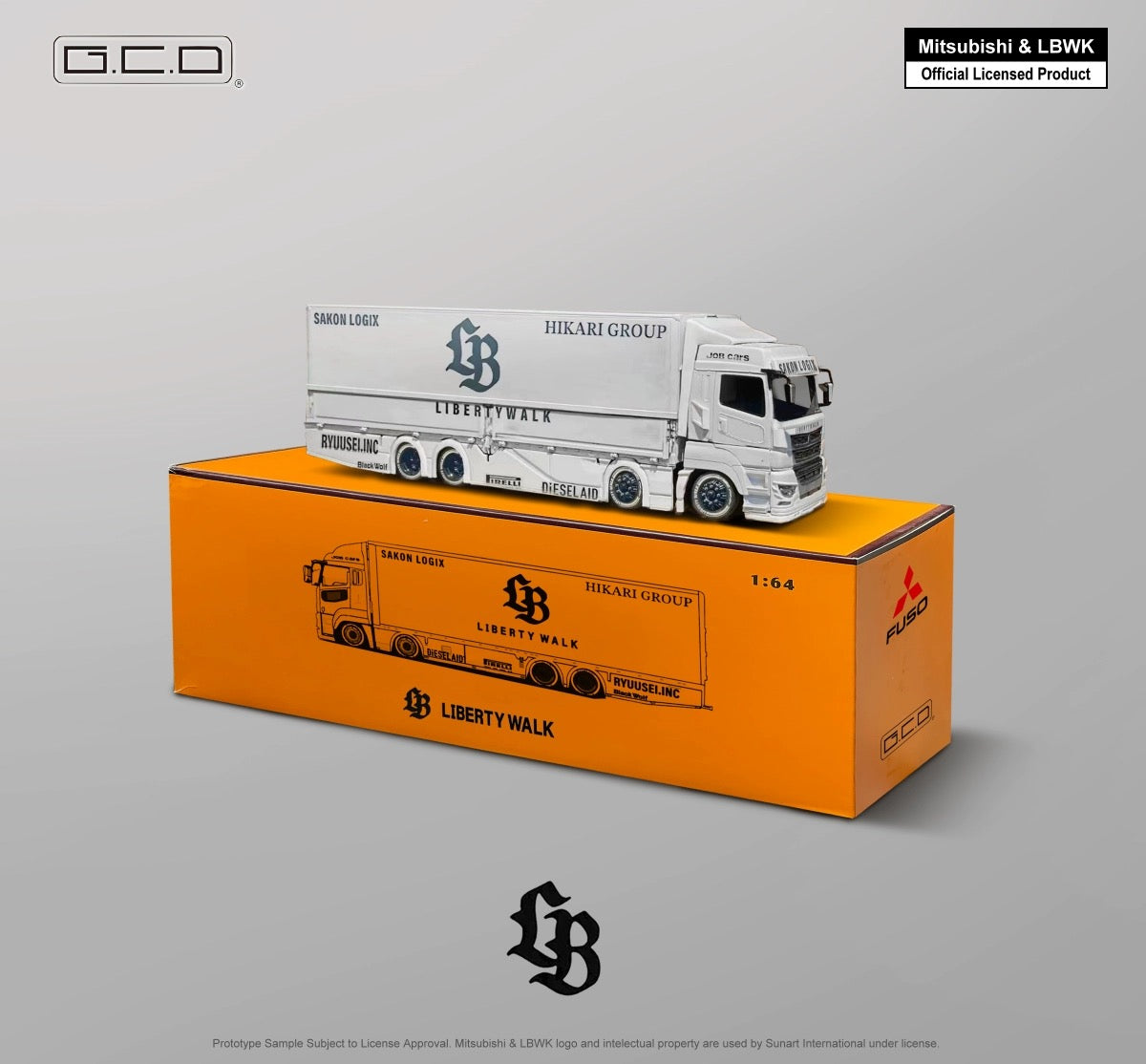 【新品・未開封】LBWK 1/64 LB Trucks FUSO White 1/64 GCD Liberty Walk LB-Trucks Mitsubishi Fuso Super Great