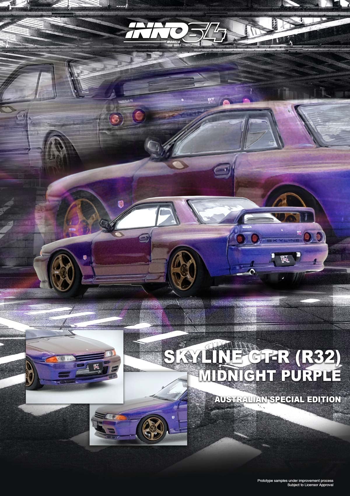 INNO64 - SKYLINE GT-R (R32) Midnight Purple Australia