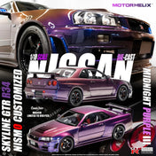 1/18 Motorhelix Nissan Skyline GT-R GTR (R34) Z-Tune (Midnight Purple)