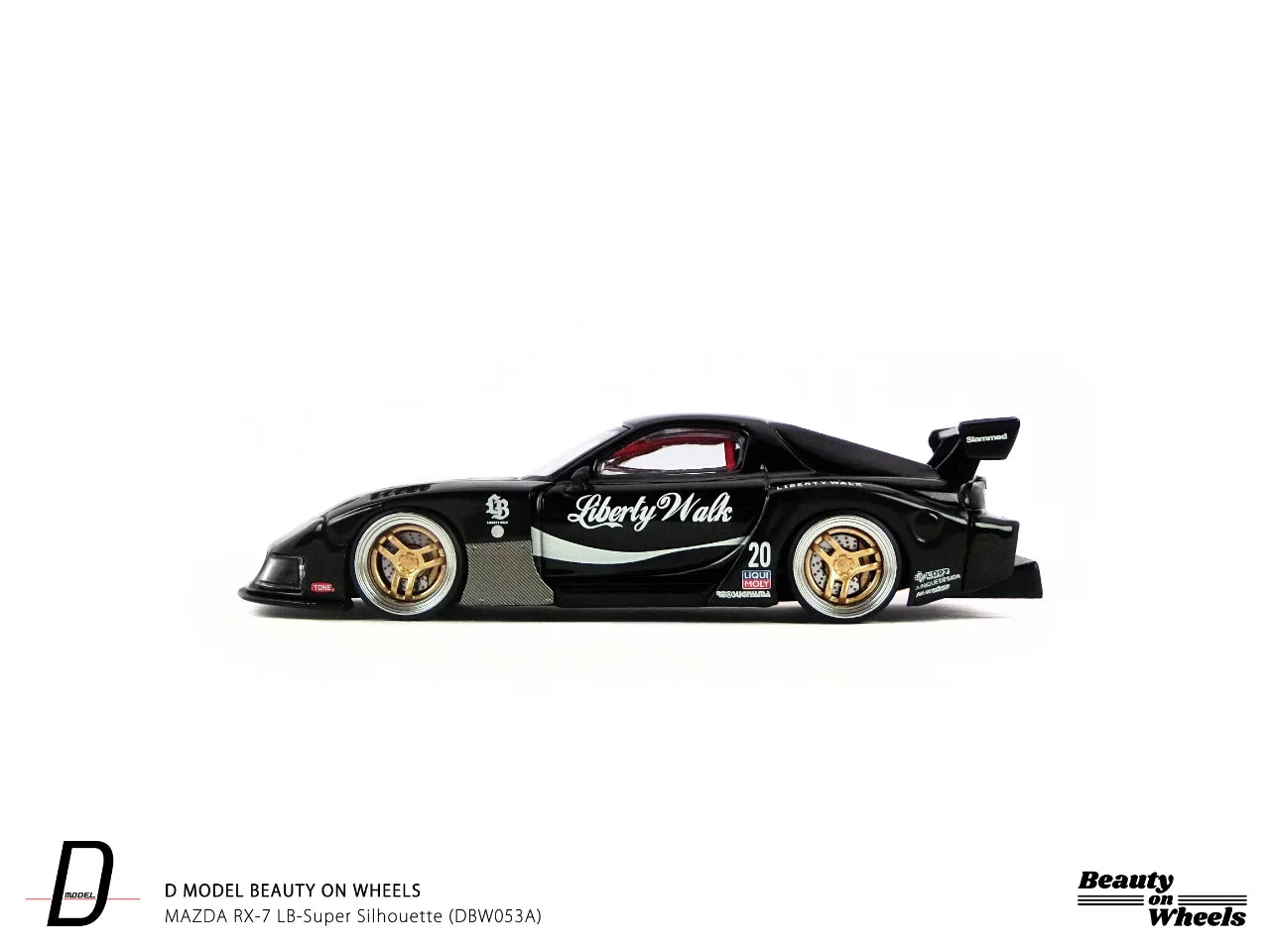 D MODEL BEAUTY ON WHEELS 1:64 MAZDA RX-7 LB-Super Silhouette , Black