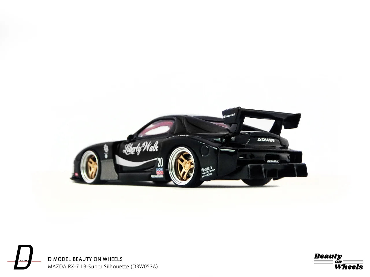 D MODEL BEAUTY ON WHEELS 1:64 MAZDA RX-7 LB-Super Silhouette , Black