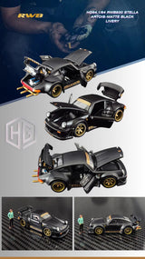 HG64 x FG Model 1:64 Custom Edition RWB 930 Stella Artois Matte Black Livery Limited to 1999