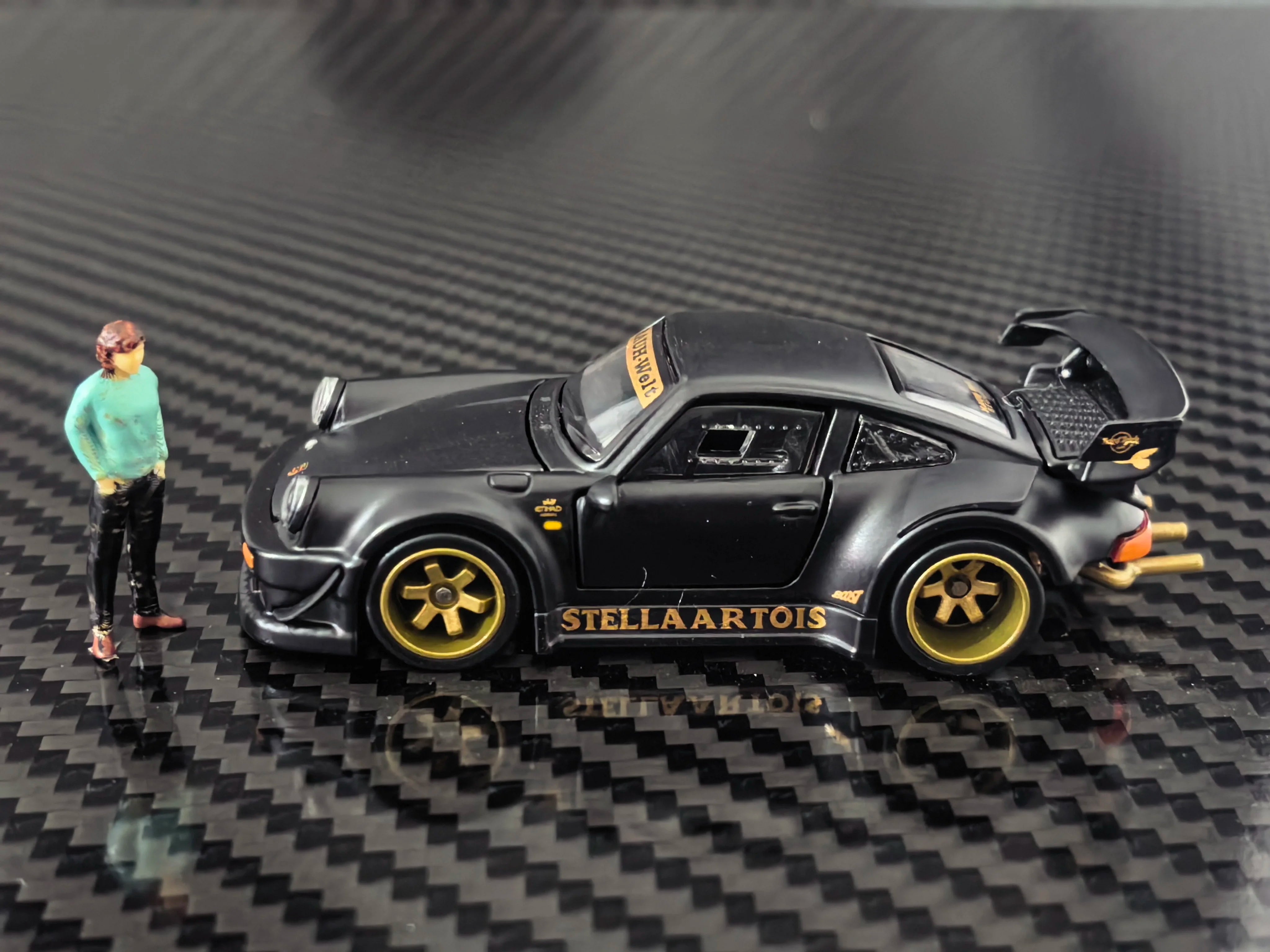 HG64 x FG Model 1:64 Custom Edition RWB 930 Stella Artois Matte Black Livery Limited to 1999