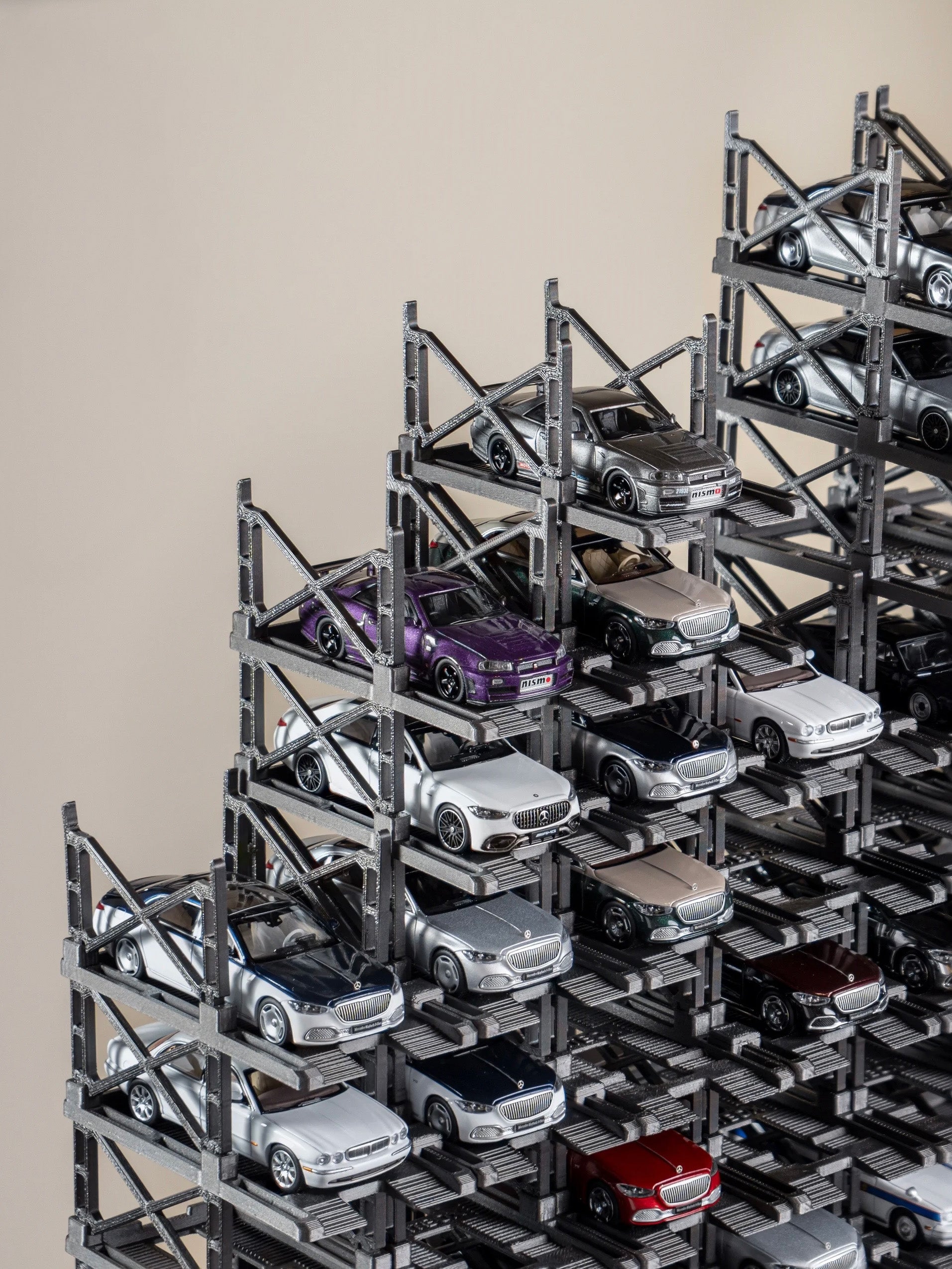 10 Parking spaces parking rack for scale 1/64