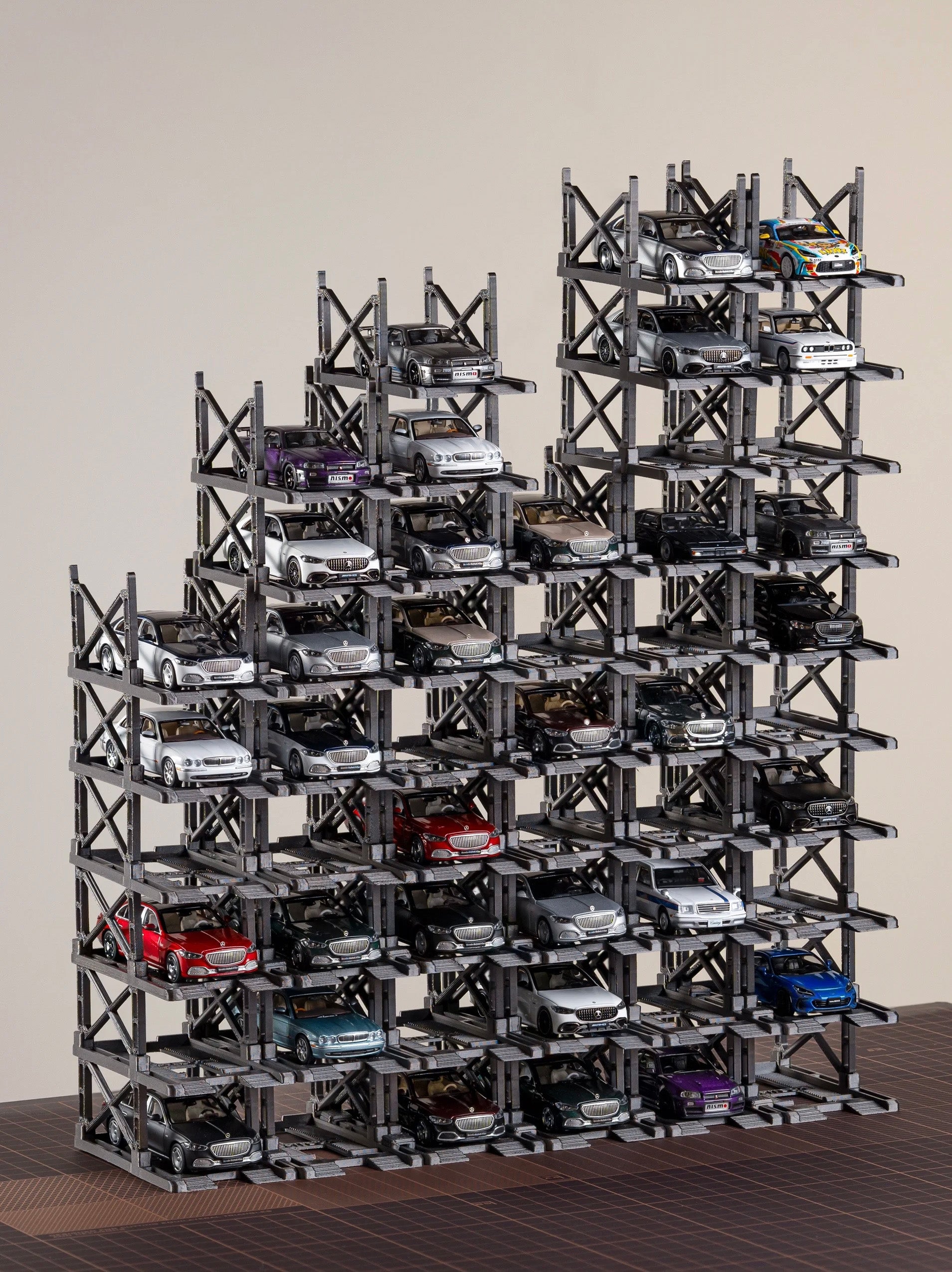 10 Parking spaces parking rack for scale 1/64
