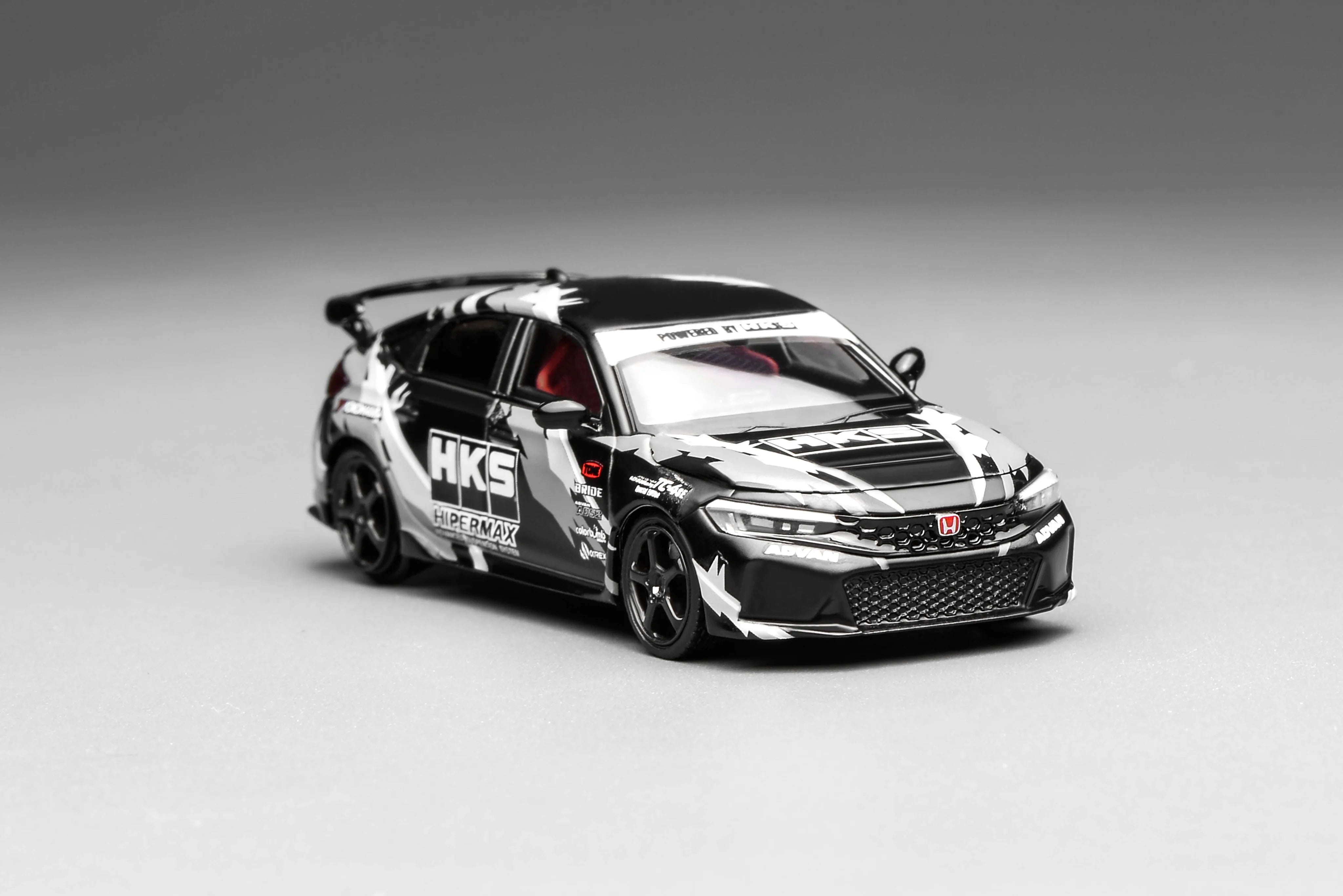 MOTORHELIX 1/64 Alloy Car Model Honda Civic TYPE R(FL5) HKS Livery