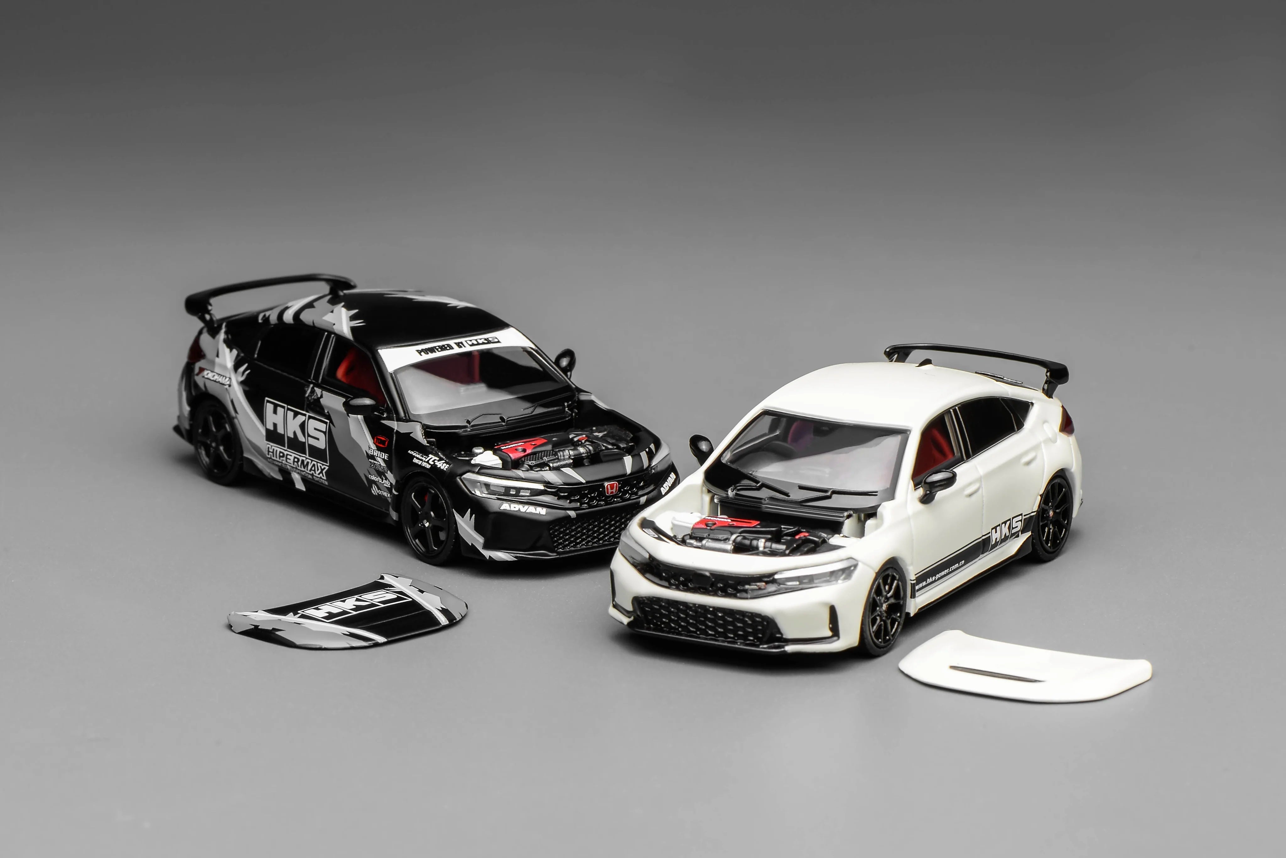 MOTORHELIX 1/64 Alloy Car Model Honda Civic TYPE R(FL5) HKS Livery