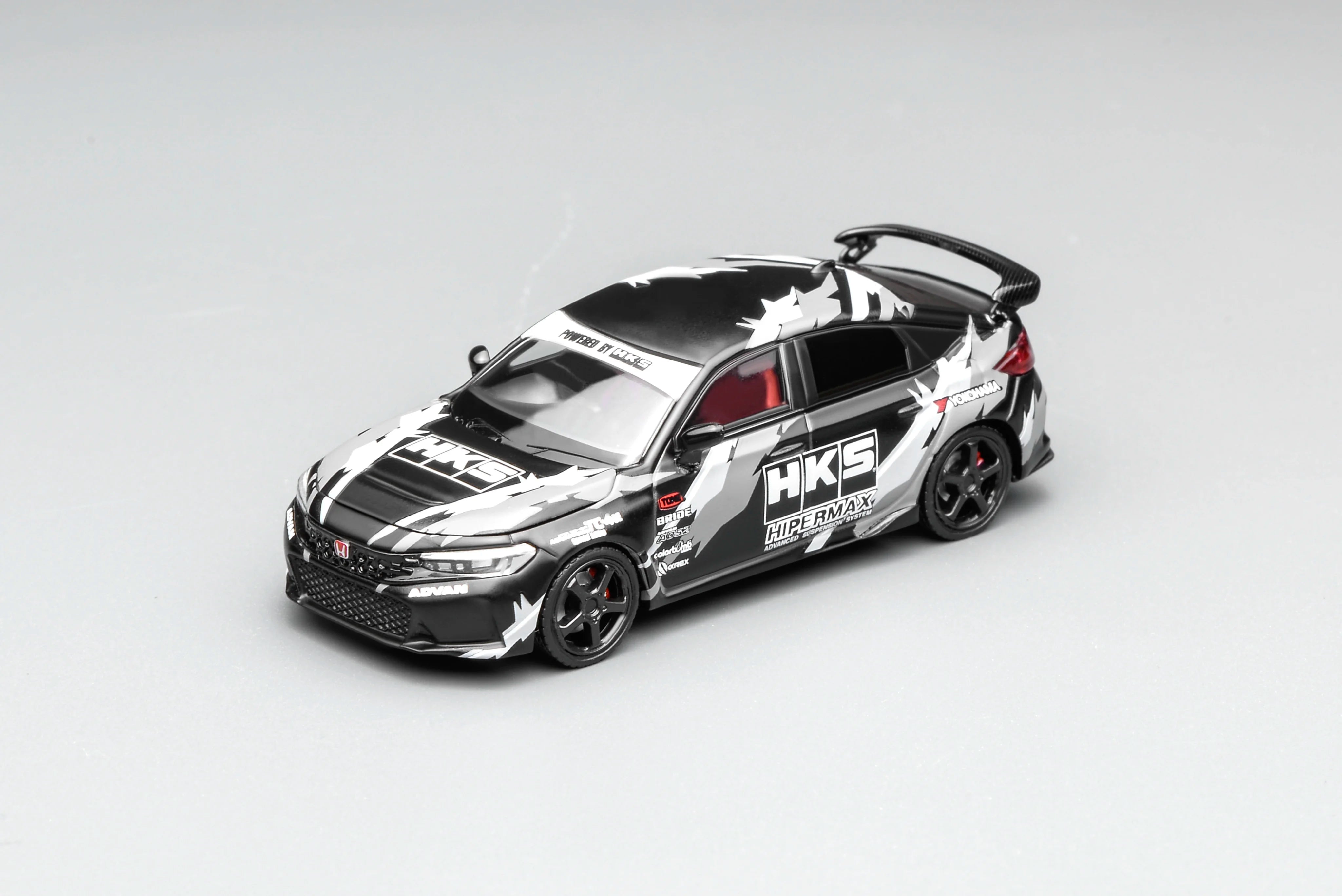 MOTORHELIX 1/64 Alloy Car Model Honda Civic TYPE R(FL5) HKS Livery
