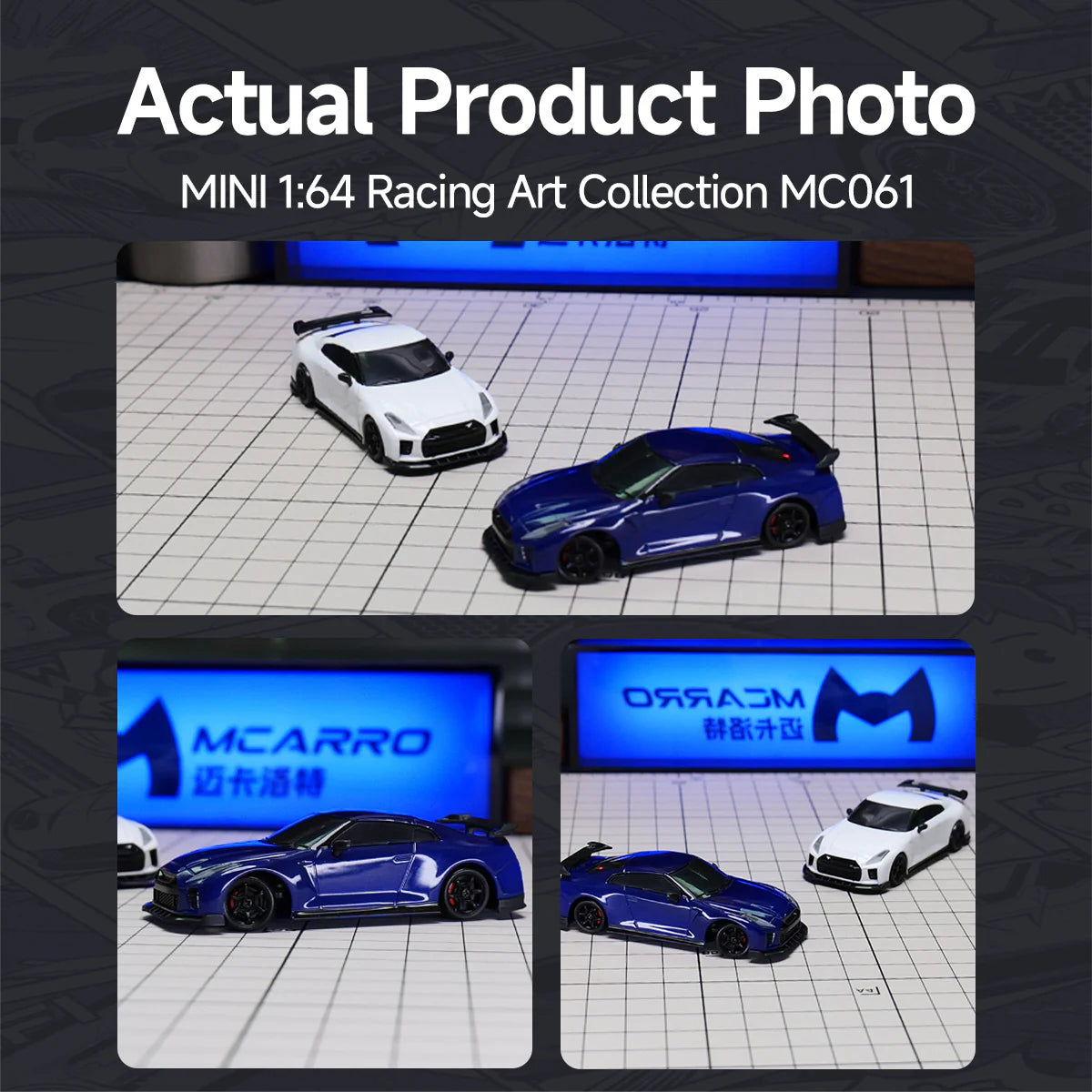 Nissan GTR R35 1/64 4WD Drift Car Remote Control Version - White