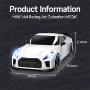 Nissan GTR R35 1/64 4WD Drift Car Remote Control Version - White