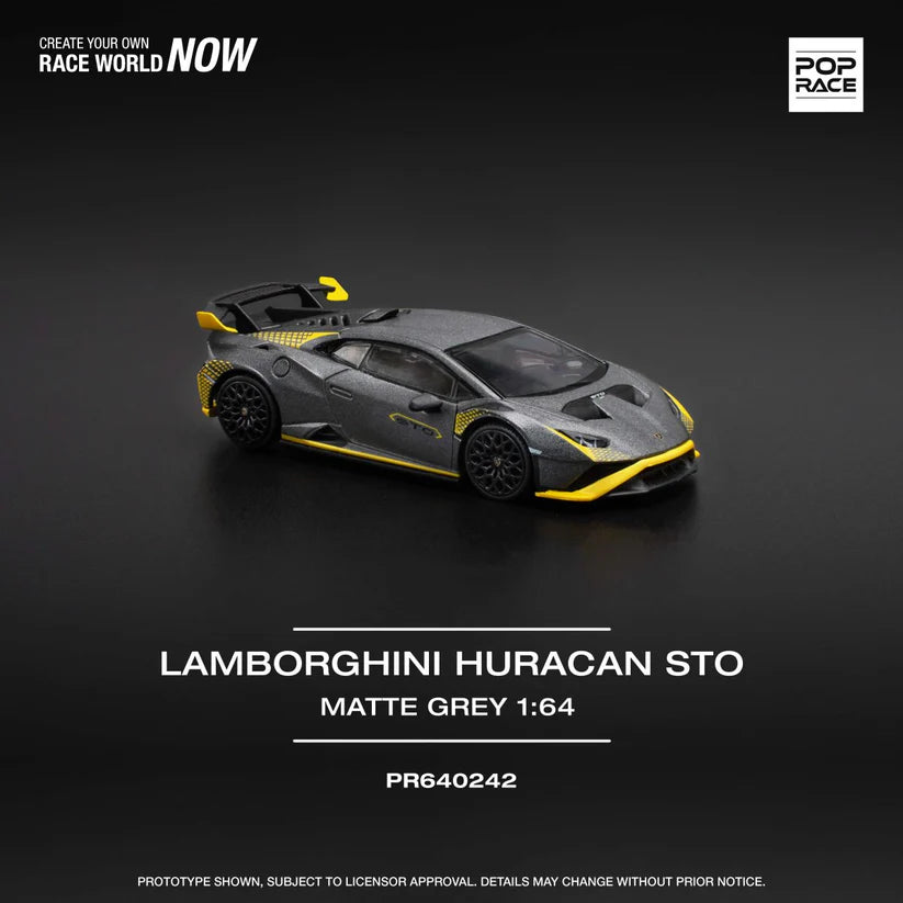 POP RACE 1:64 LAMBORGHINI HURACAN STO MATTE GREY - PRE ORDER