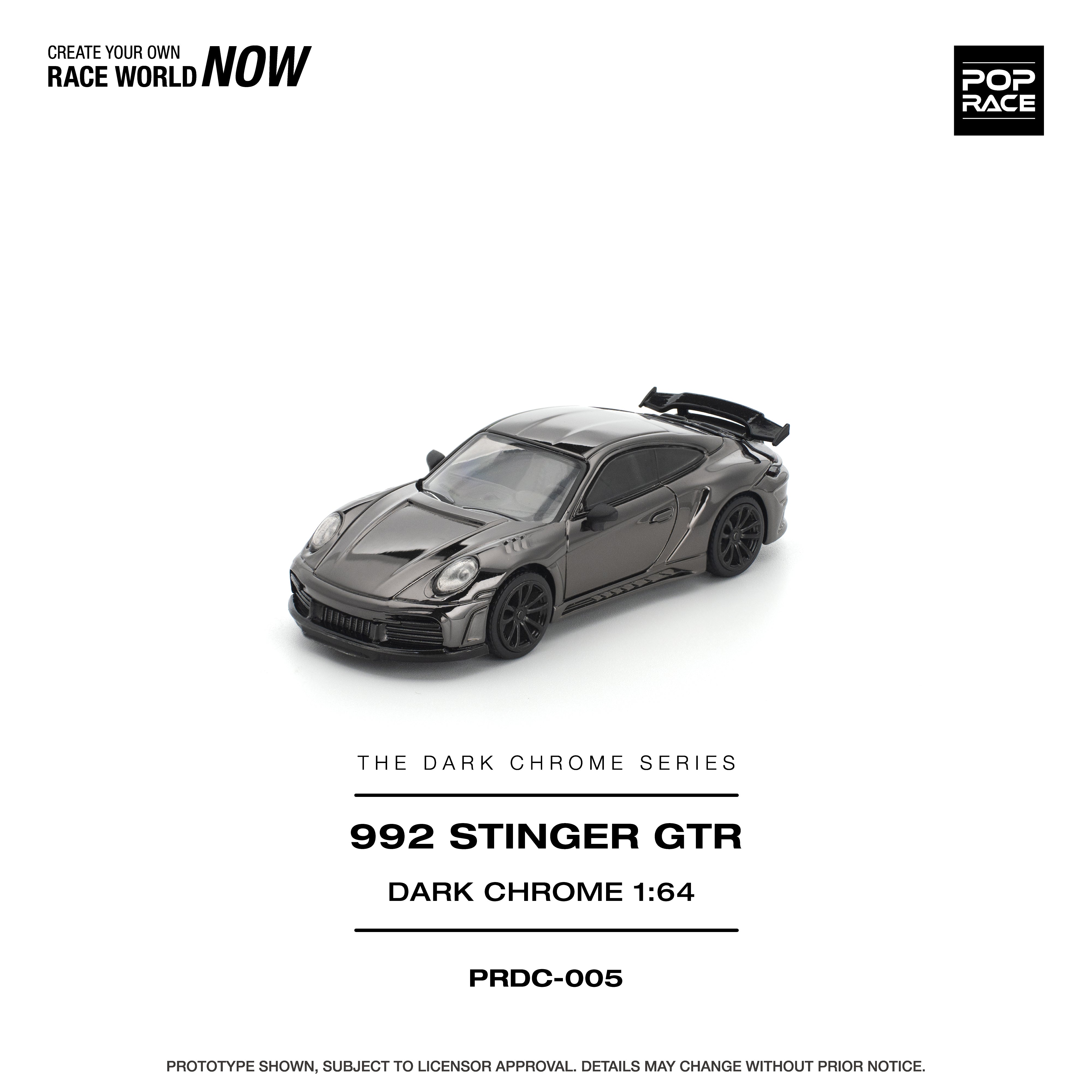 POP RACE 1/64 - STINGER GTR DARK CHROME