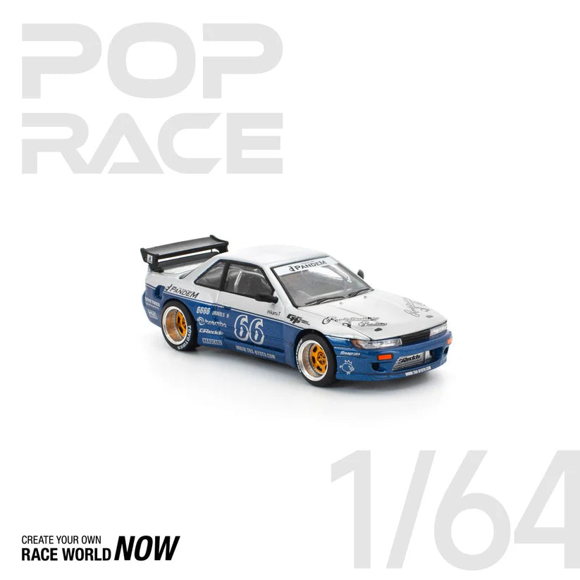 POP RACE 1:64 PANDEM SILVIA S13 MOONTECH BLUE - PRE ORDER