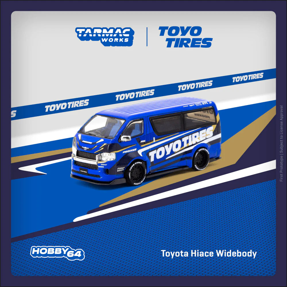 TARMAC WORKS 1:64 TOYOTA HIACE WIDEBODY TOYO TIRES T64-038-TOYO