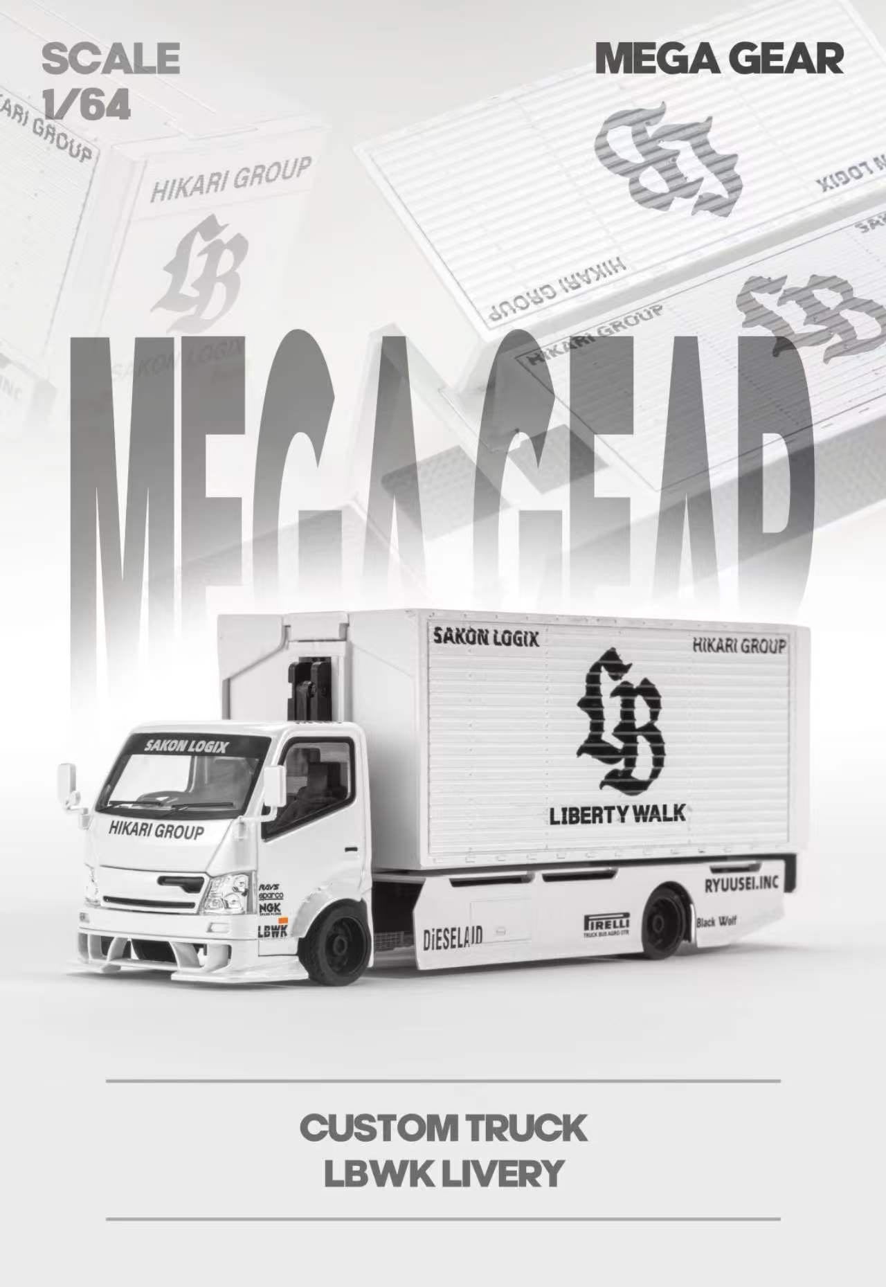 Mega Gear MG 1:64 300 Series 2nd Generation Customized Modified Gull Wing Truck.
