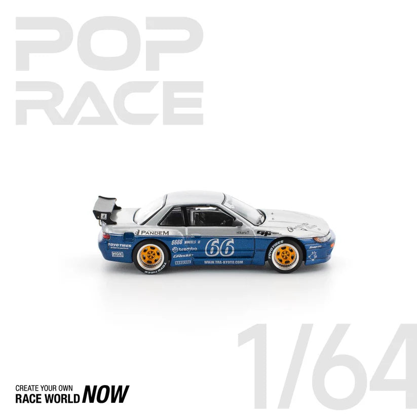 POP RACE 1:64 PANDEM SILVIA S13 MOONTECH BLUE - PRE ORDER