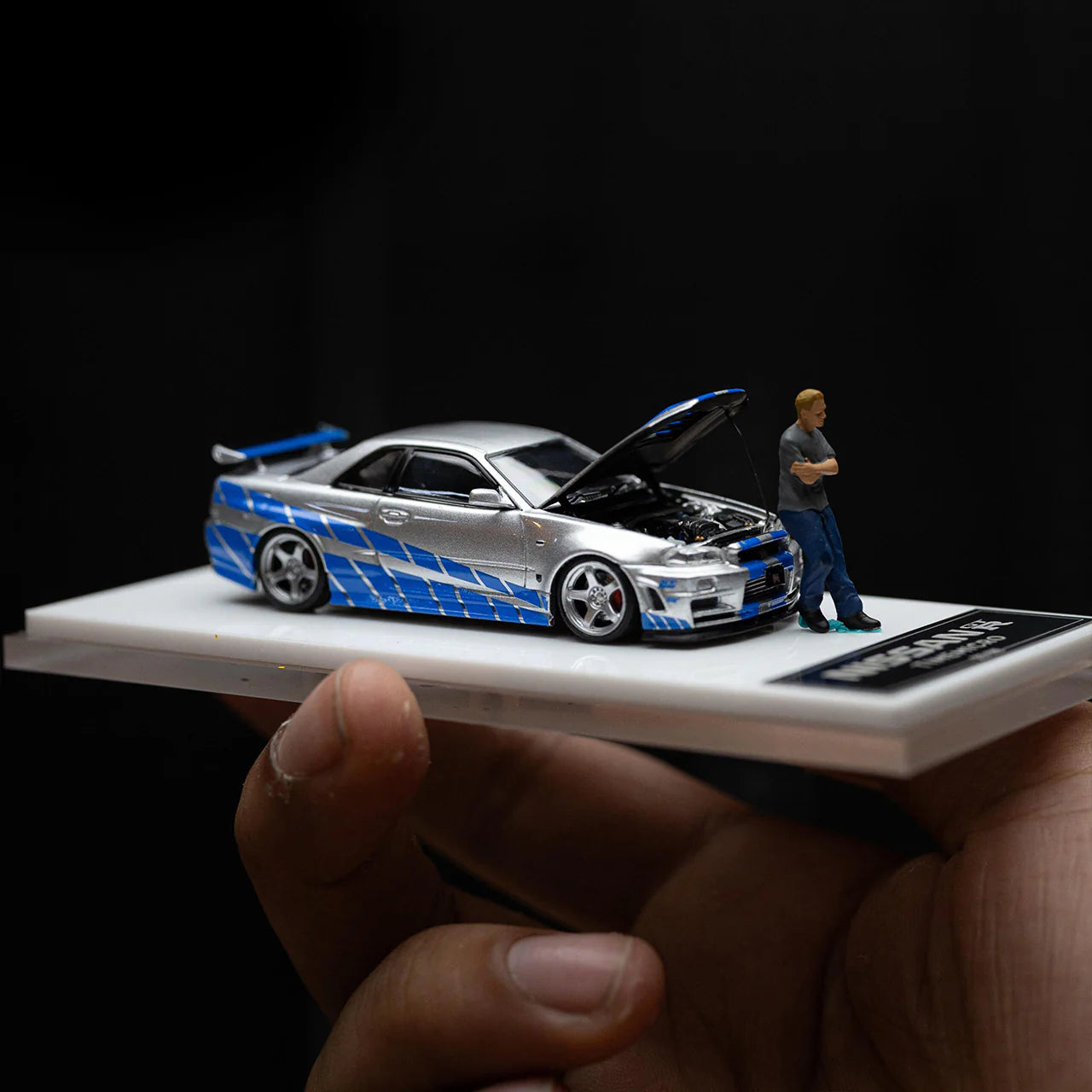 NISSAN GTR34 OPEN COVER EDITION SPEED AND PASSION BLUE SILVER – FIGURE