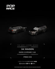 POP RACE 1/64 R34 WAGON DARK CHROME