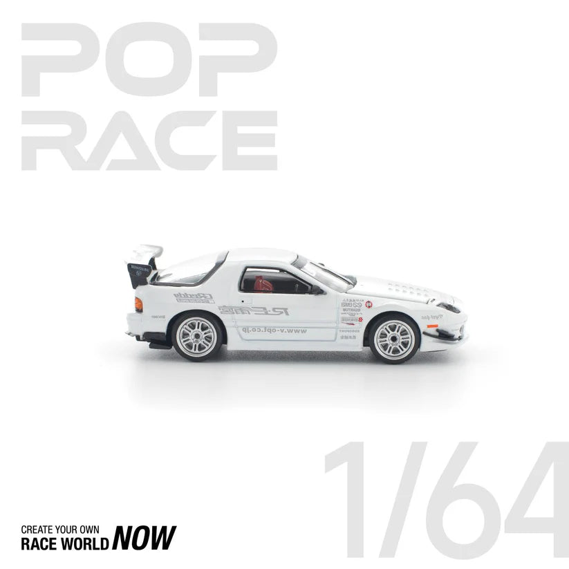 POP RACE 1:64 MAZDA RX7 FC3S RE-AMEMIYA WHITE