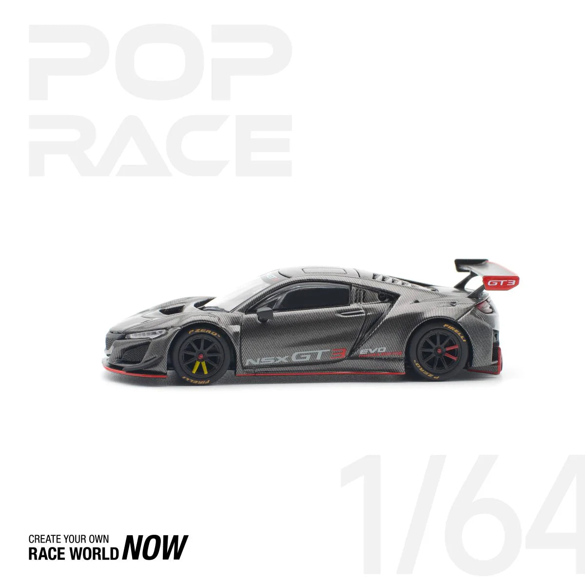 [POP RACE] 1:64 HONDA NSX GT3 EVO22 CARBON EDITION