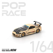 POP RACE 1:64 TOP SECRET GT300 SUPRA CHROME GOLD / CARBON HOOD