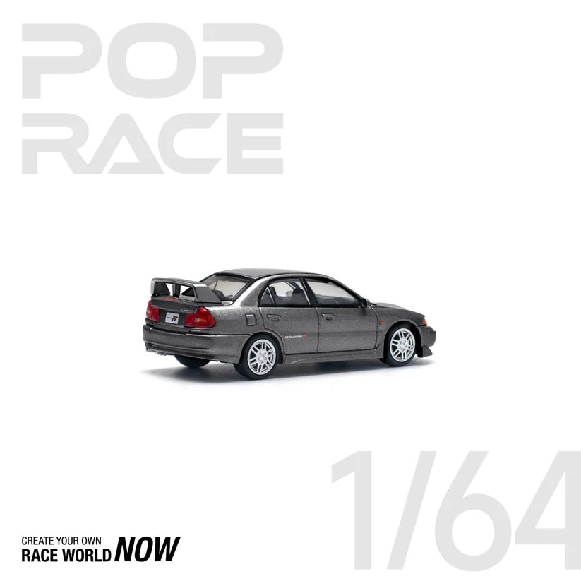 POP RACE 1:64 MITSUBISHI LANCER EVOLUTION IV DARK GREY - PRE ORDER
