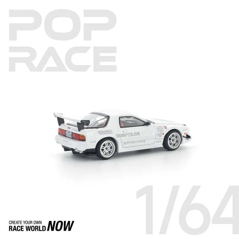 POP RACE 1:64 MAZDA RX7 FC3S RE-AMEMIYA WHITE