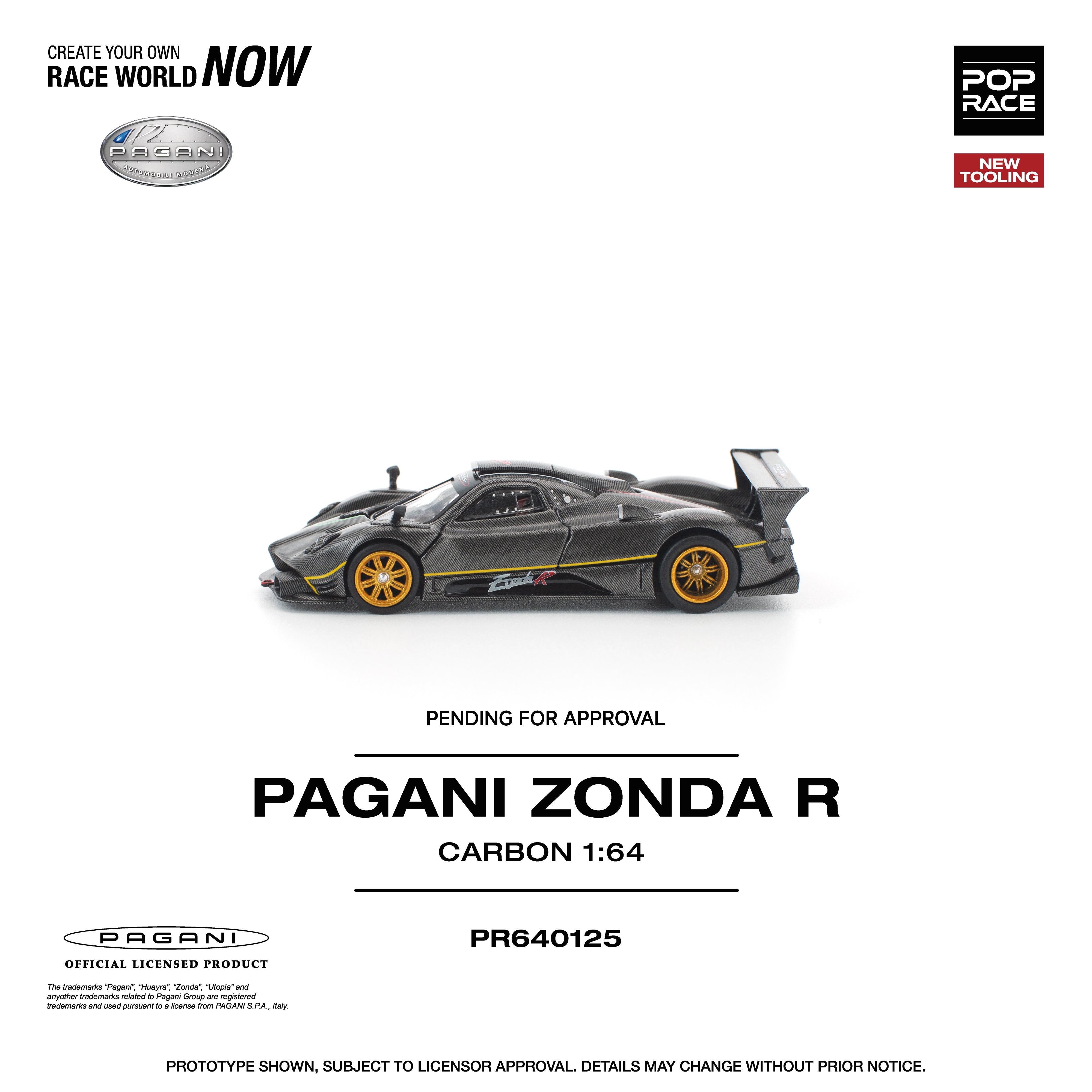 POP RACE 1:64 - PAGANI ZONDA R NEW TOOLING