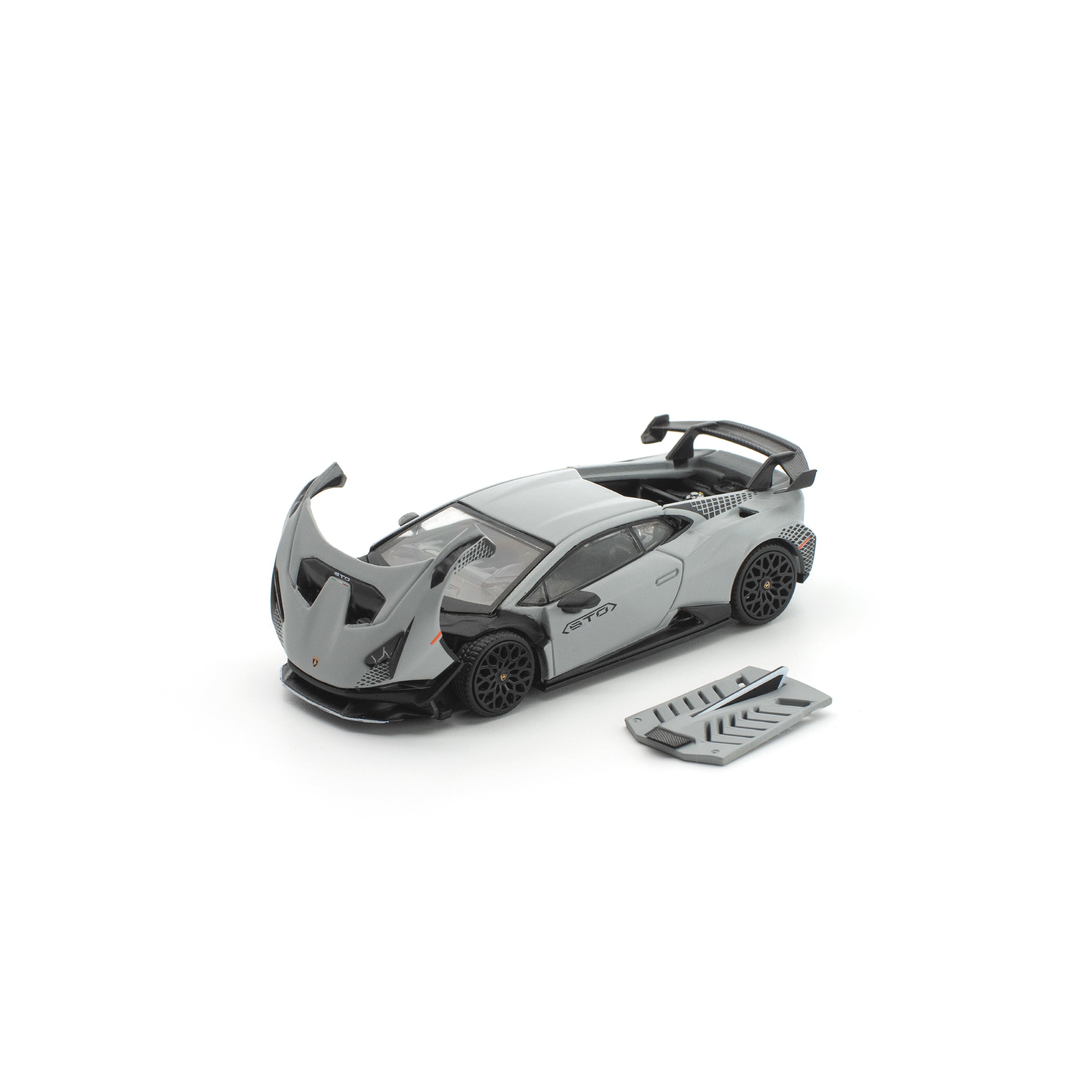 POP RACE 1/64- LAMBORGHINI HURACAN STO GRIGIO ACHESO MATTE