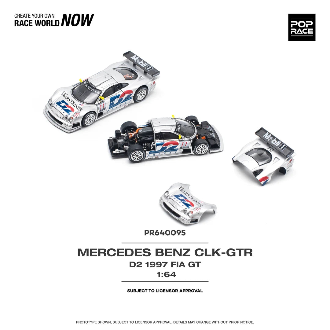 POPRACE 1:64 MERCEDES-BENZ CLK AMG GTR 1997 FIA GT D2 PRIVAT PR640095