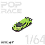 POP RACE 1/64 - LAMBORGHINI VENENO VERDE ITHACA