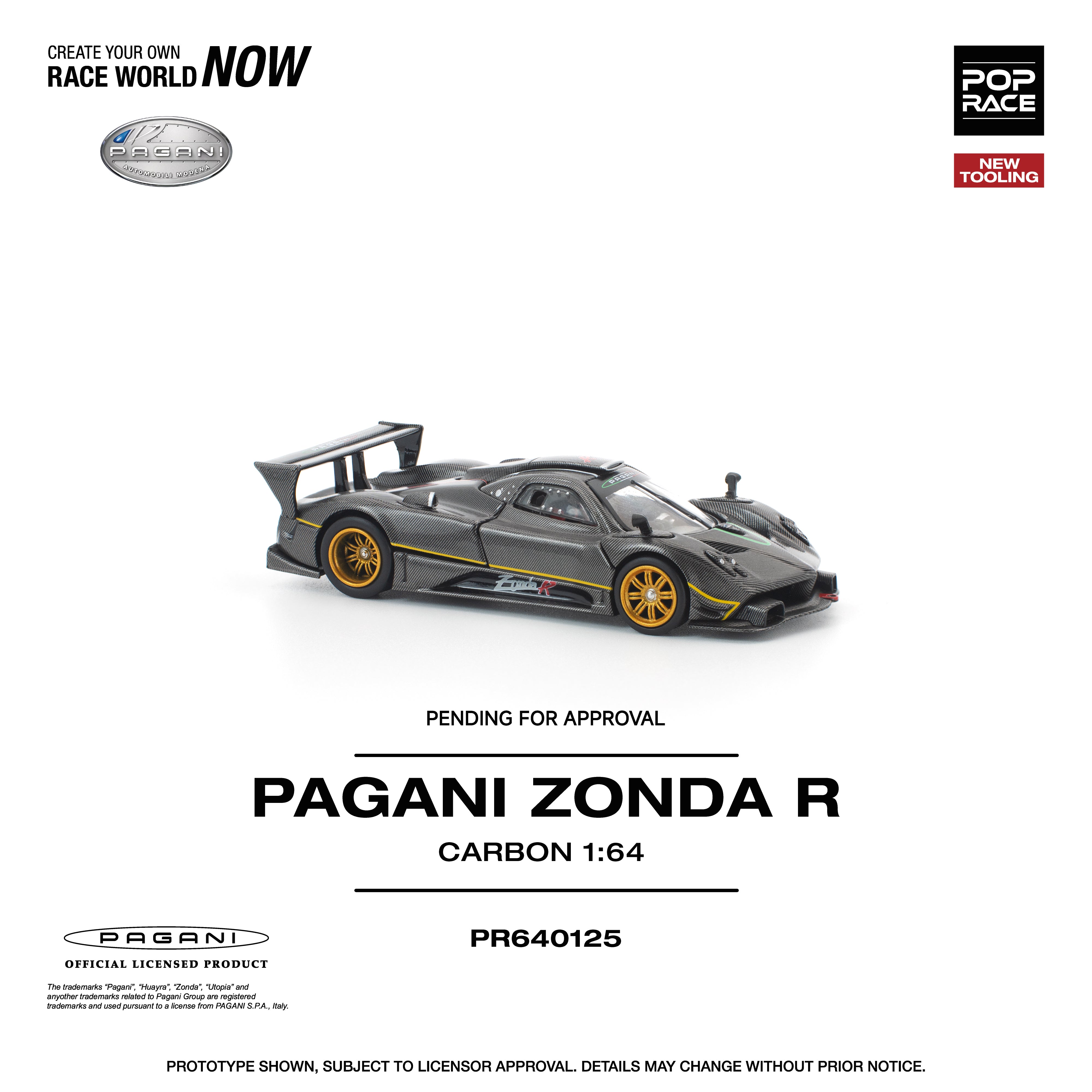 POP RACE 1:64 - PAGANI ZONDA R NEW TOOLING
