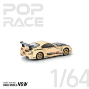 POP RACE 1:64 TOP SECRET GT300 SUPRA CHROME GOLD / CARBON HOOD