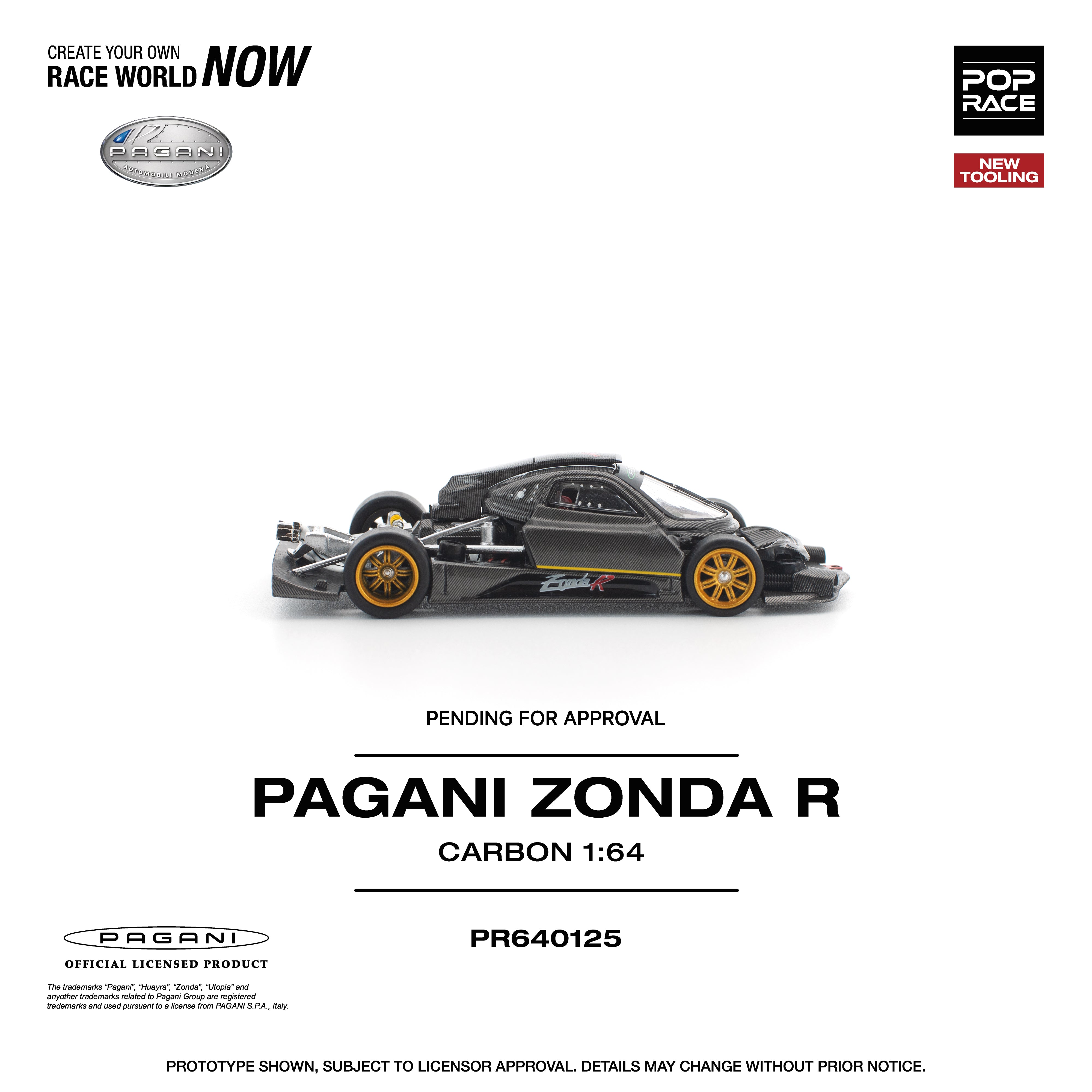 POP RACE 1:64 - PAGANI ZONDA R NEW TOOLING