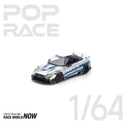 POP RACE 1/64 - LB-WORKS 35GT-R FINAL EDITION SILVER CHROME