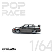 POP RACE 1:64 MITSUBISHI LANCER EVOLUTION IV DARK GREY - PRE ORDER