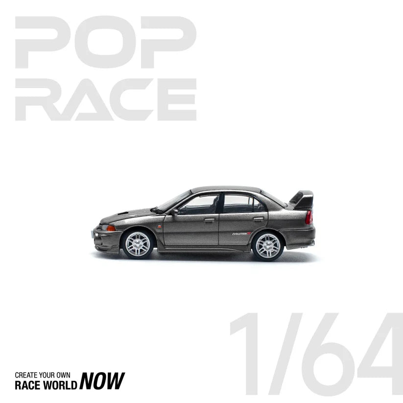 POP RACE 1:64 MITSUBISHI LANCER EVOLUTION IV DARK GREY - PRE ORDER