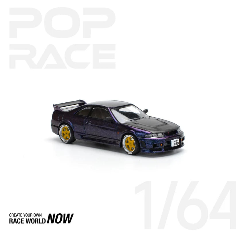 POP RACE 1:64 SKYLINE GT-R R33 NISMO MIDNIGHT PURPLE