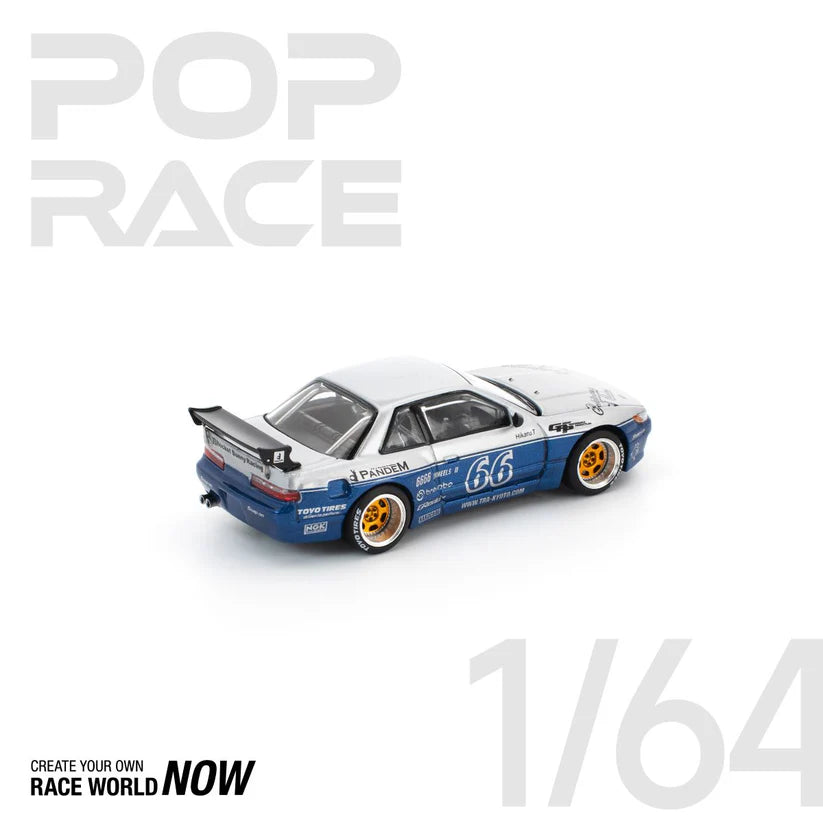 POP RACE 1:64 PANDEM SILVIA S13 MOONTECH BLUE - PRE ORDER