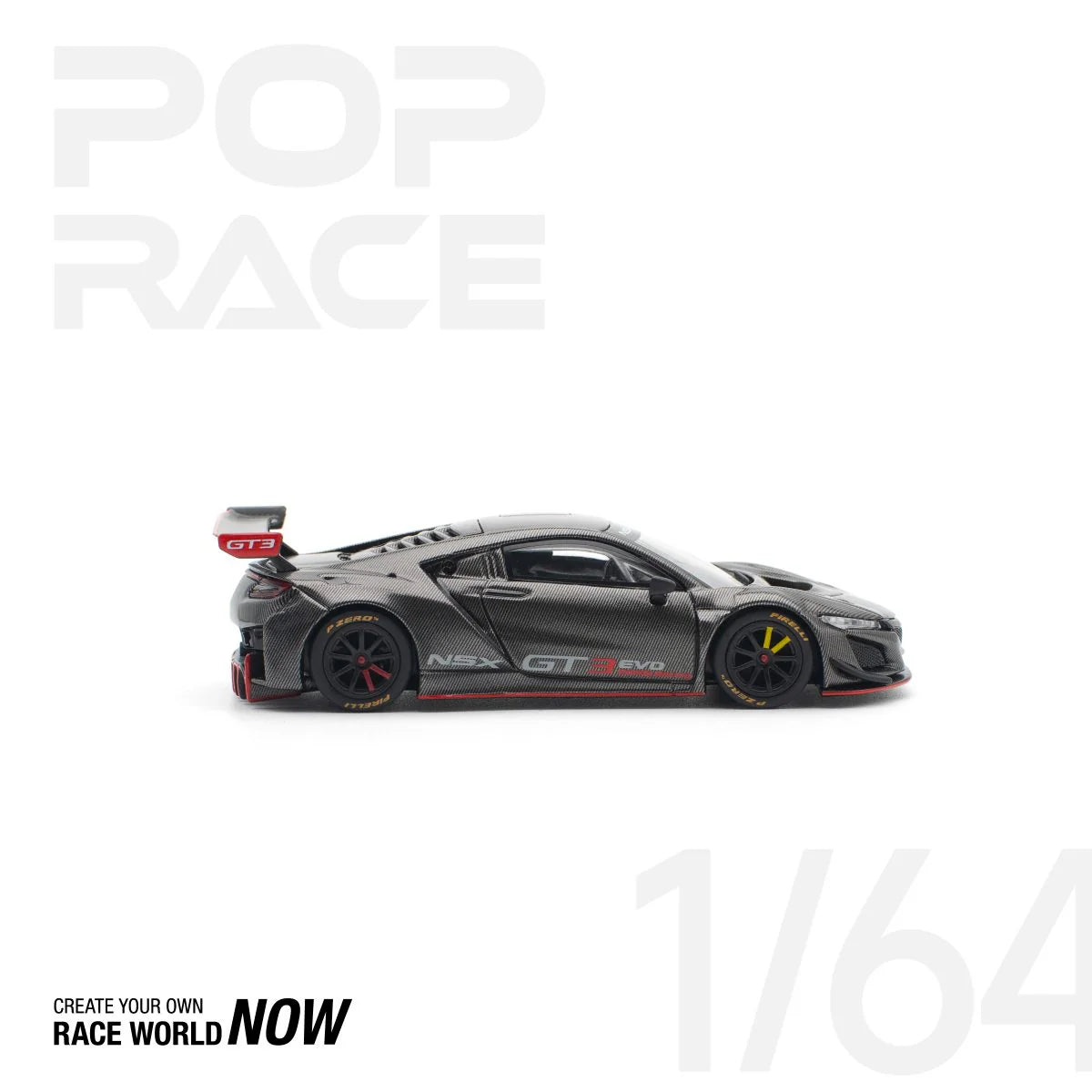 [POP RACE] 1:64 HONDA NSX GT3 EVO22 CARBON EDITION