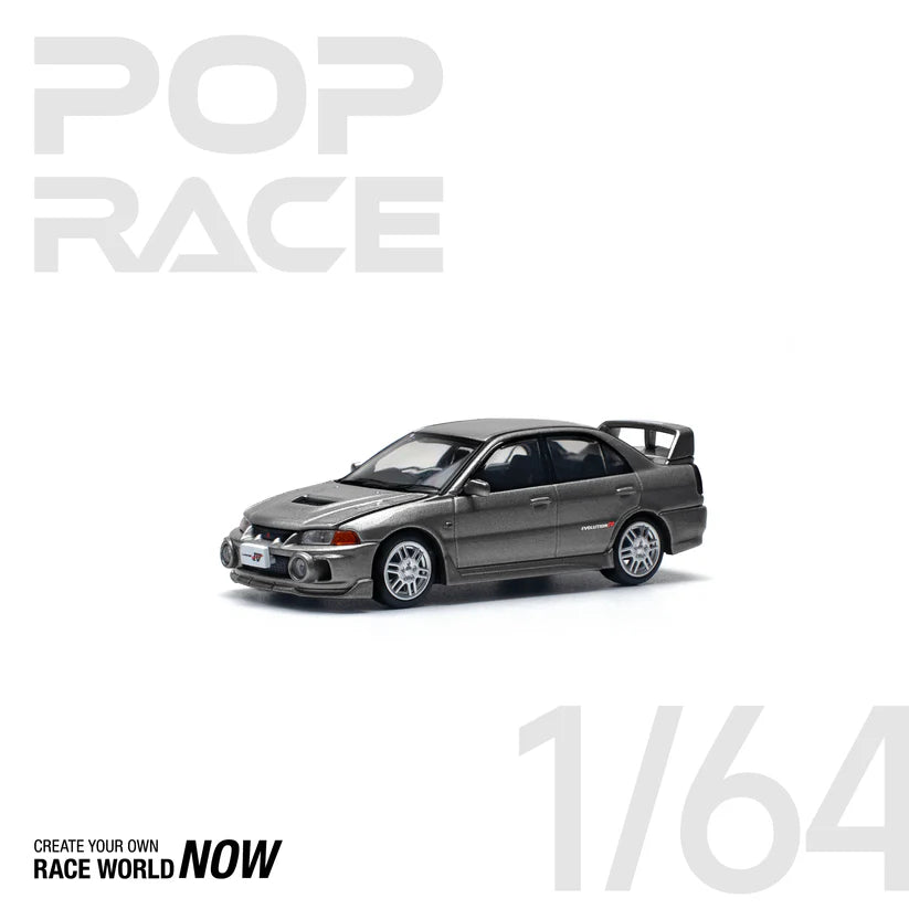POP RACE 1:64 MITSUBISHI LANCER EVOLUTION IV DARK GREY - PRE ORDER