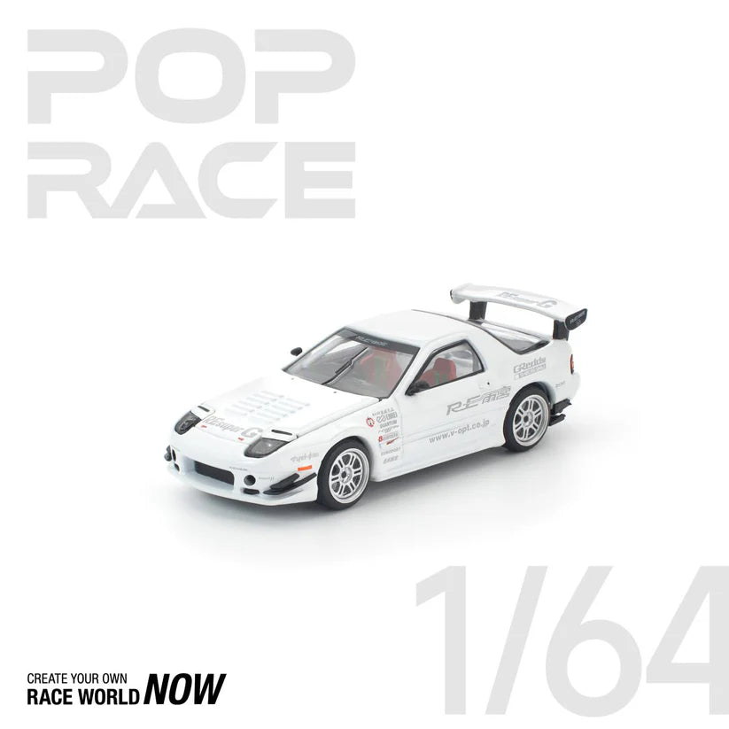 POP RACE 1:64 MAZDA RX7 FC3S RE-AMEMIYA WHITE