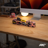 1/64 Shadow Pro Mercedes-Benz Actros Double Level Trailer with Lexus LFA #23 Pink Pig Diecast Car Model