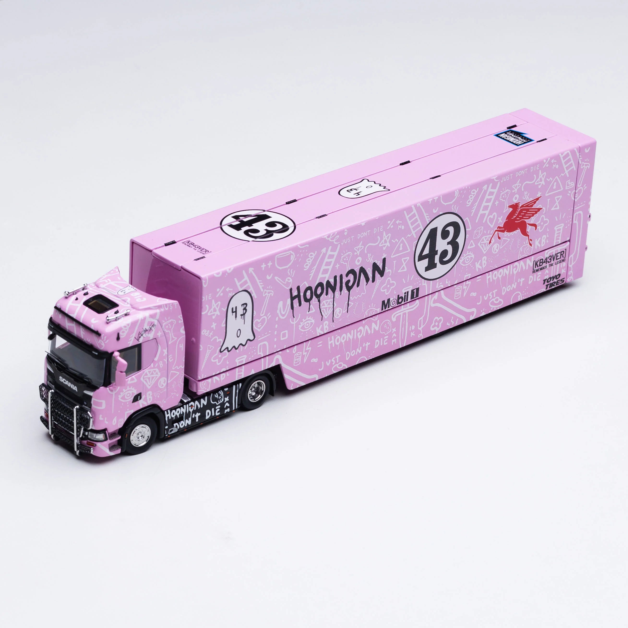 Scania S730 v8 double-layer enclosed flying wing transport 1/64