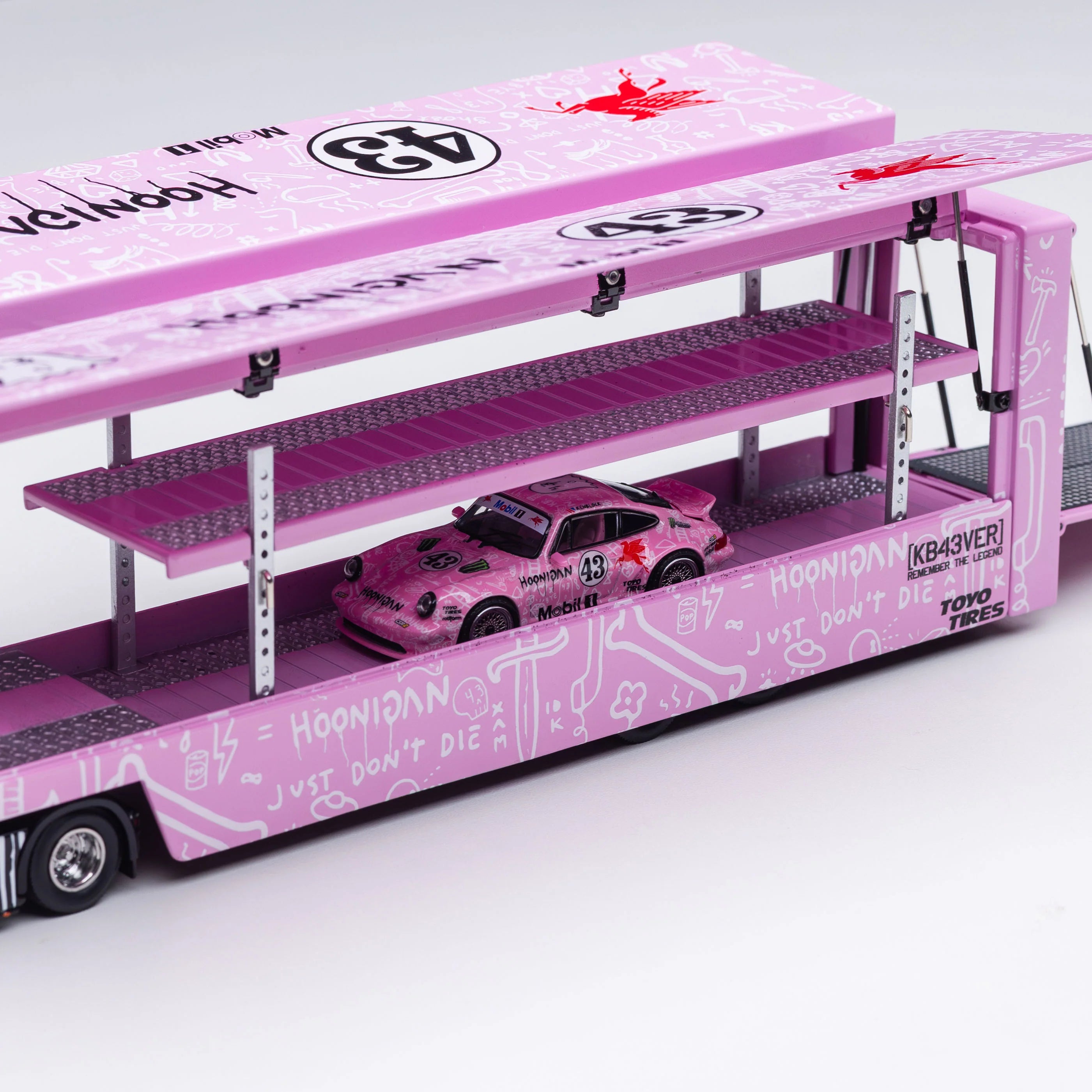 Scania S730 v8 double-layer enclosed flying wing transport 1/64