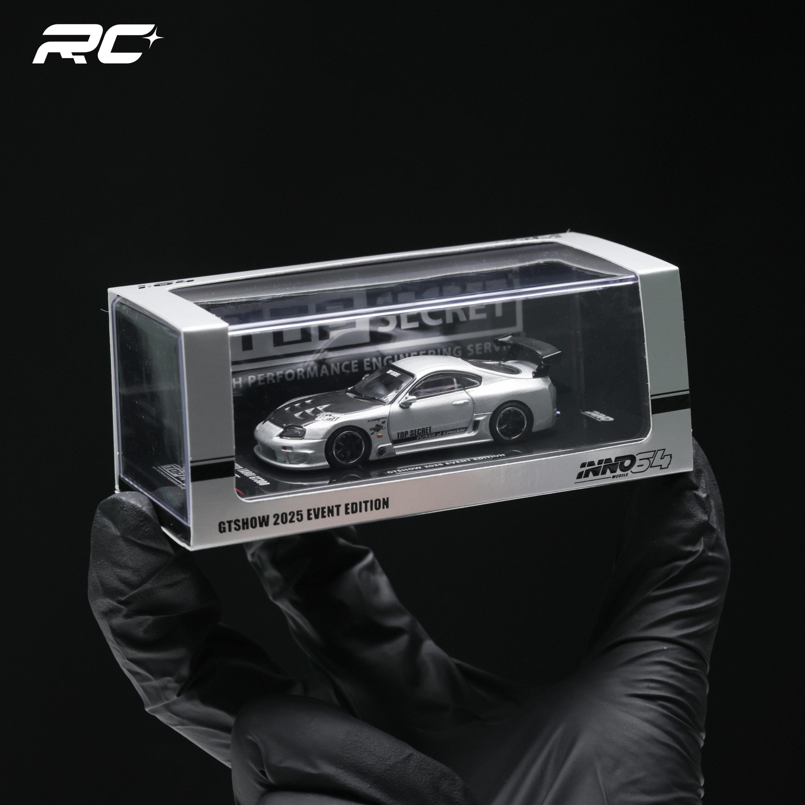 INNO64 1:64 Toyota Supra (A80) TOP SECRET GT300 SILVER GT SHOW EXCLUSIVE