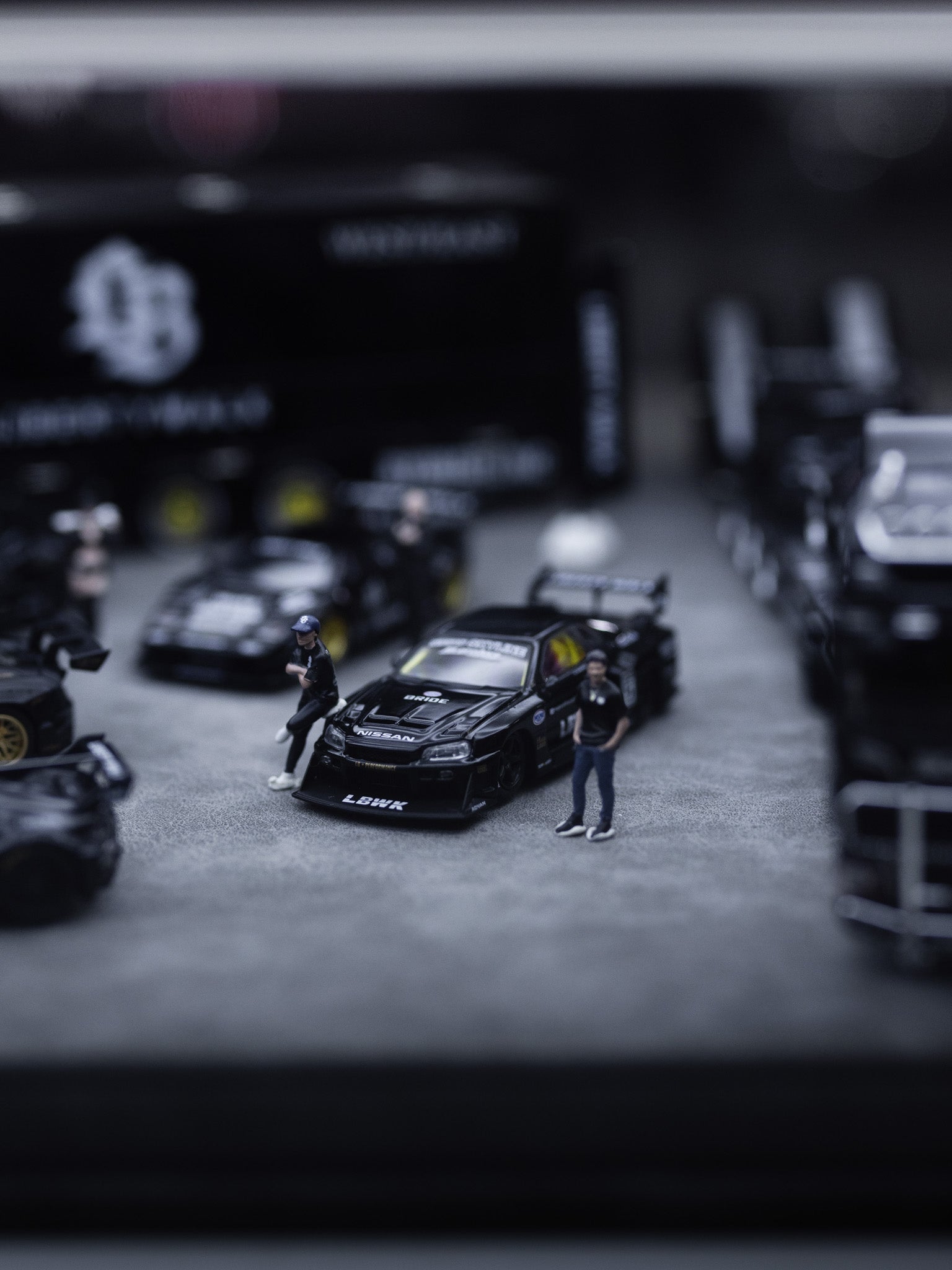 Liberty Walk 1/64 Matte Black Collection set