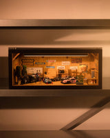 WOOD GARAGE FOR 1/64 WITH LIGHTING