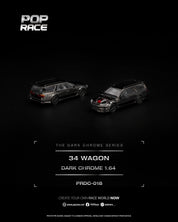 POP RACE 1/64 R34 WAGON DARK CHROME